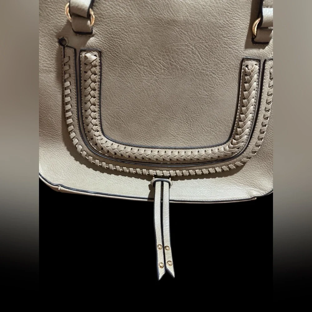 Sole Society Authentic Large Beige Satchel Handle & Crossbody Bag Purse